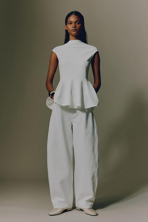 Barrel high waist jeans - white