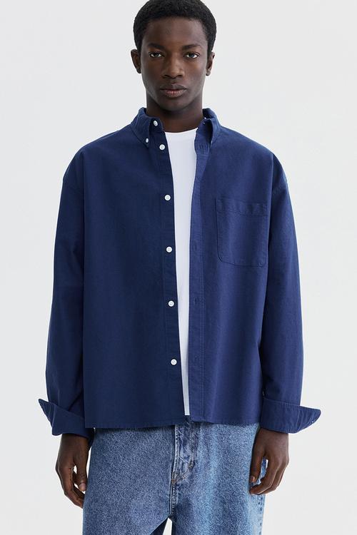 Relaxed fit oxford shirt - dark blue