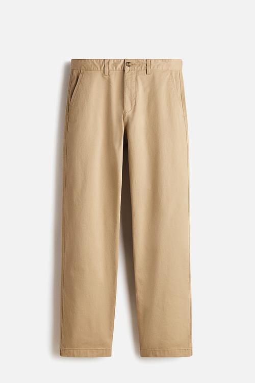 Relaxed fit cotton chinos - beige