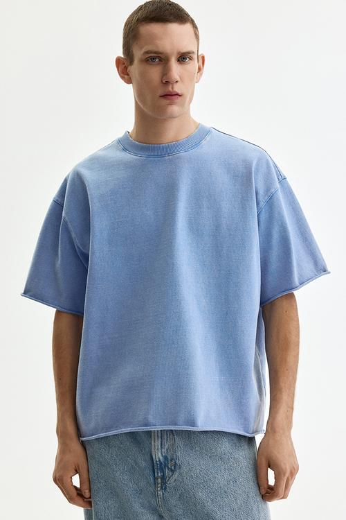 Oversized fit boxy-style t-shirt - light blue