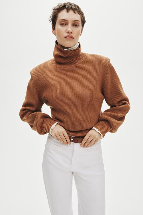 Flared twill trousers - white