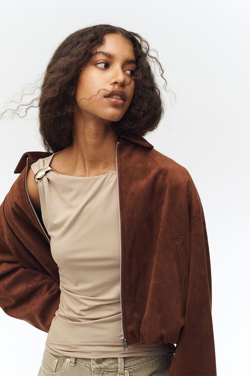 Draped top - beige