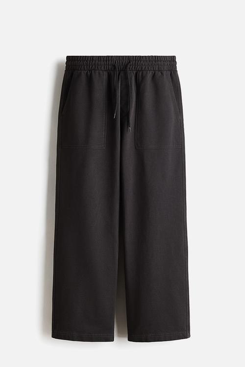 Relaxed fit cotton joggers - dark grey
