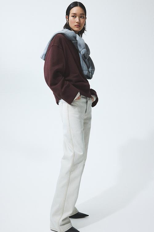 Oversized cotton sweatshirt - dark brown