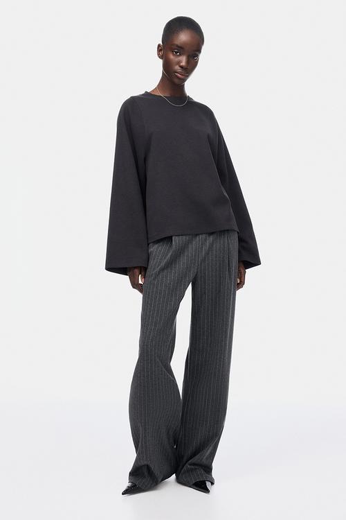 Oversized interlock top - dark grey