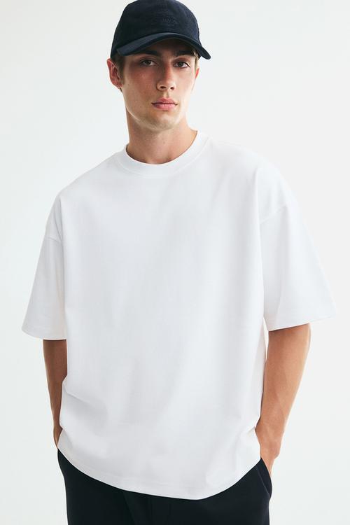 Oversized fit interlock t-shirt - white