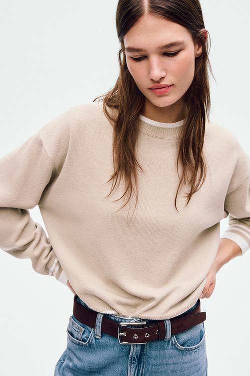 Layered-look jumper - beige