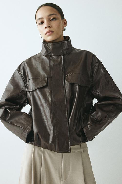 Coated jacket - dark brown