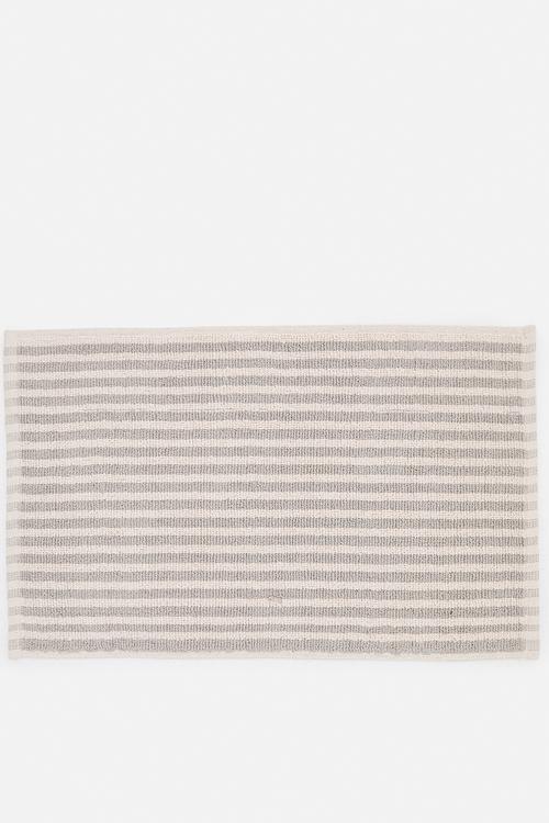 Cotton Woven Stripe Bath Mat - Taupe