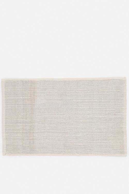 Cotton Woven Stripe Bath Mat - Grey