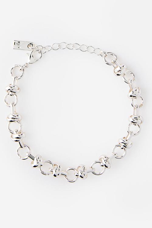 Single Bracelet - Up Silver Chunky Ball Chain