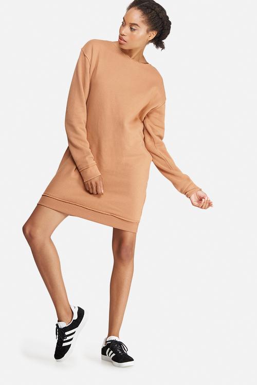 Raw edge oversized sweat dress