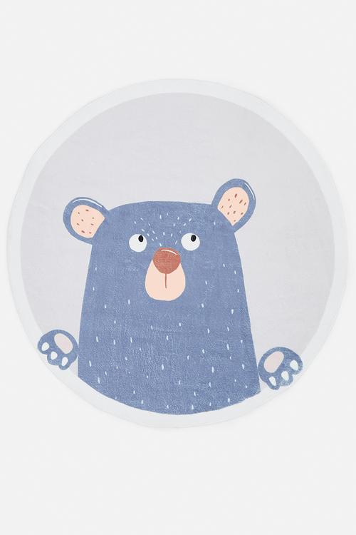 Bear graphic rug - blue/multi