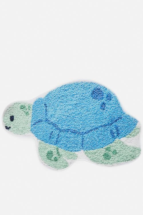 Turtle-shaped bath mat - blue/green