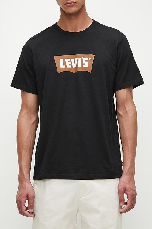 Graphic crew neck tee za - vintage pecan & black