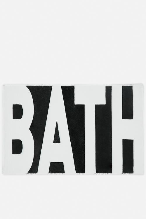 Tufted bath mat - black/white