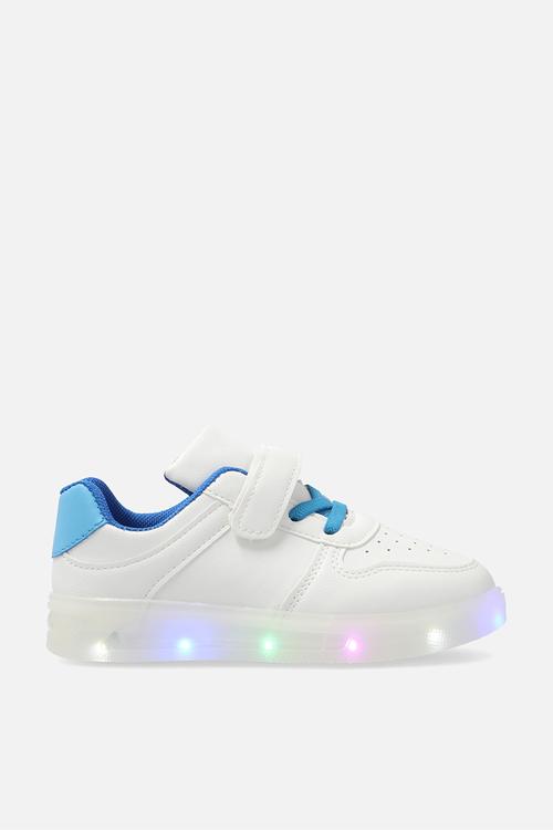 LED sole sneakers - white/blue