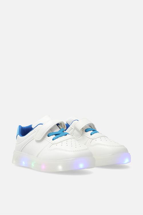LED sole sneakers - white/blue