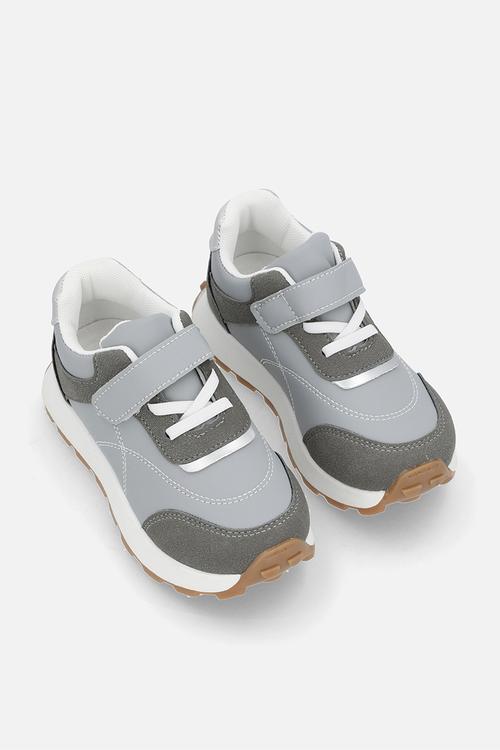 Hybrid closure sneakers - grey multi