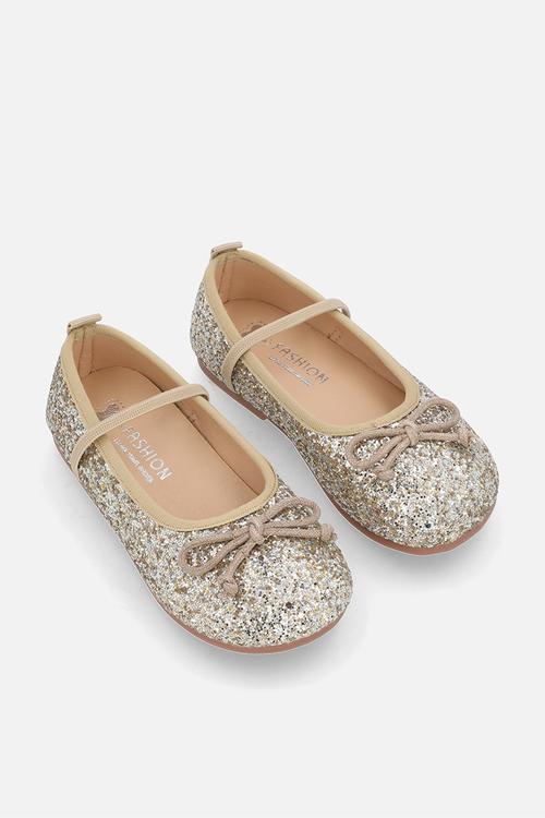 Glitter pumps - champagne gold