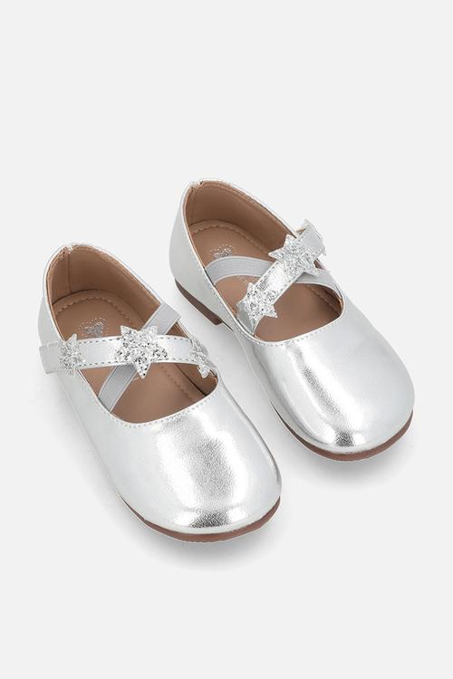 Metallic ballerina pumps - silver
