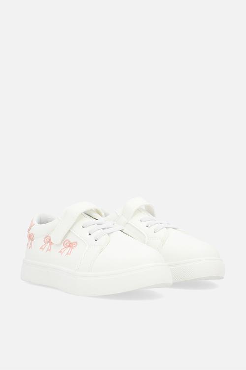 Embroidered hybrid closure sneaker - white