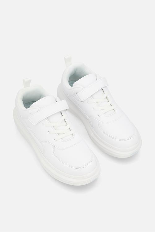 Hybrid closure sneaker - white