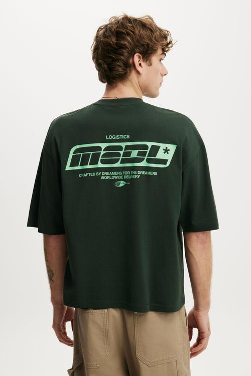 Cropped Fit Graphic T-shirt - Heritage Green/Logistics