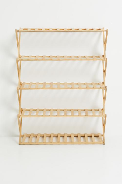 5 Tier Bamboo Collapsible Storage Rack
