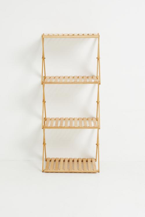 4 Tier Bamboo Collapsible Storage Rack