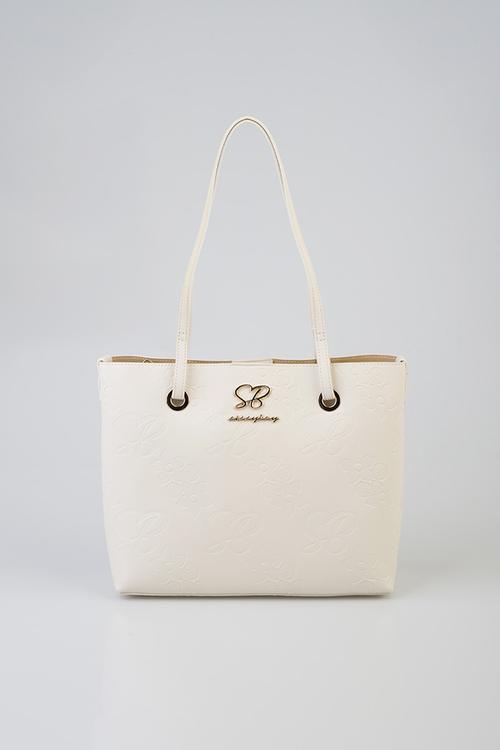 Hayley Repeats  Tote Bag - Cream