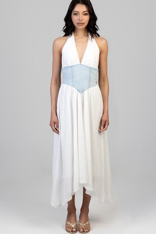 Roxanne Midi Denim Dress - Light Vintage