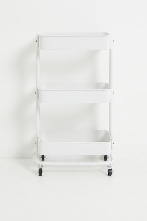 3-Tier Metal Utiliity Trolley White