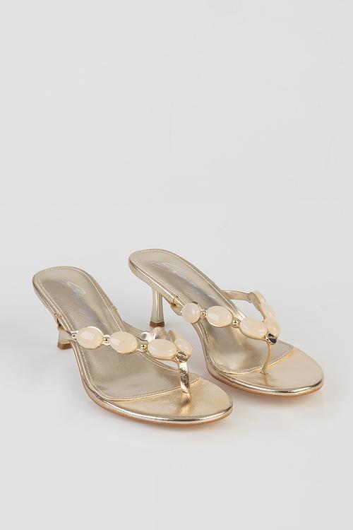 Amelie open toe mule - gold