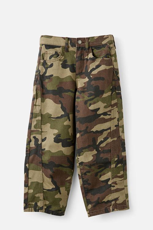 Unisex Super Barrel Leg Denim Jean -  Washed Camo