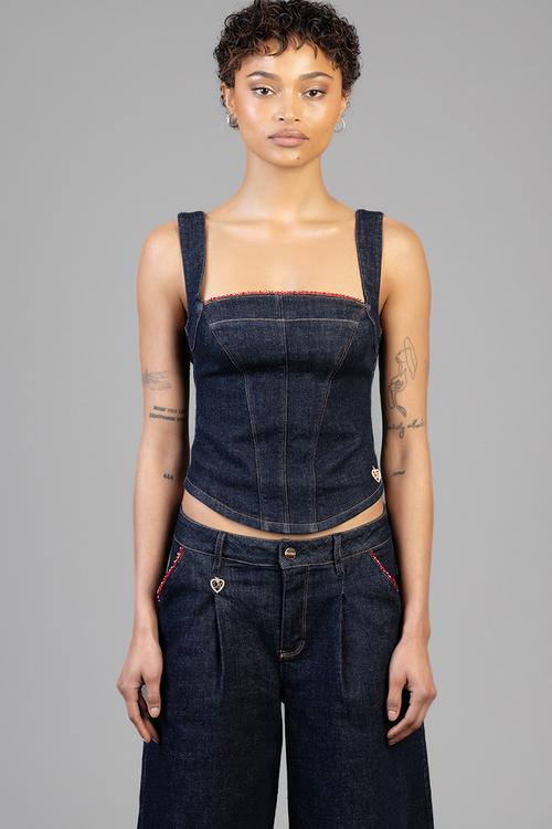 Gigi Denim Top - Forever Blue