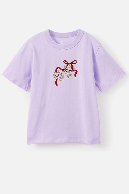 Essential Short Sleeve Graphic Tee - Vintage Lilac/Lucky Charm
