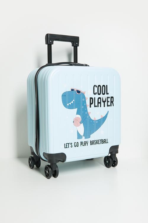 Graphic trolley bag - light blue/dino