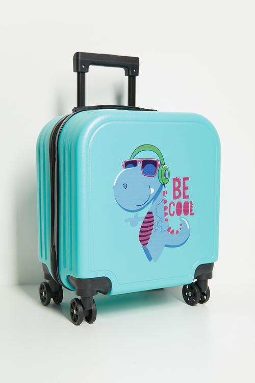 Graphic trolley bag - turquoise/dino