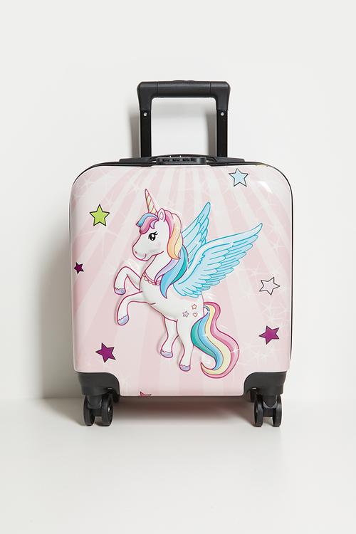 Unicorn graphic trolley bag - pink