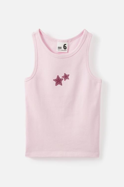 Fitted Essential Racer Back Tank - Ballet Pink/Stars