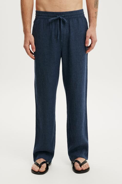 Baggy Linen Pant - Navy
