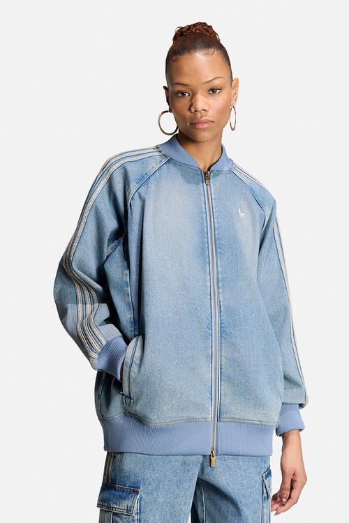 Sst Oversized Tracktop Denim - Worn Blue Denim