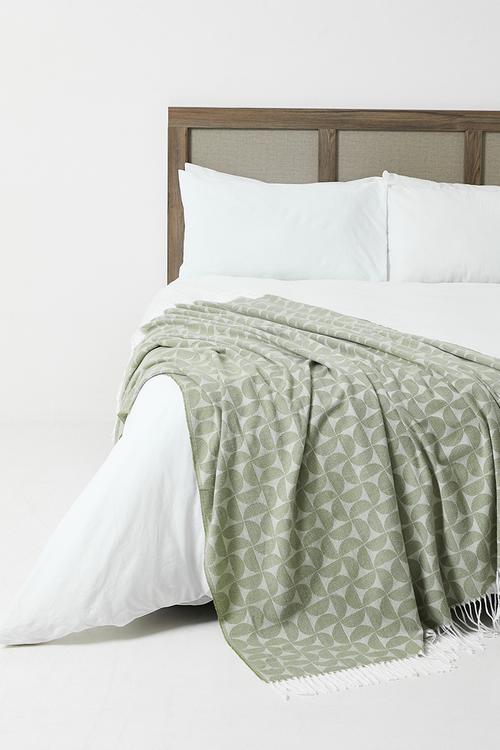Mod Jacquard Blanket - Watercress