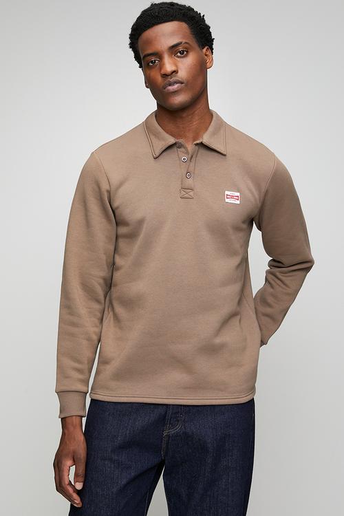 ONSDAWSON Regular Long Sleeve Rugby Polo - Brown