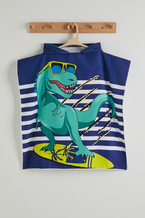 Skater croc hooded towel - navy