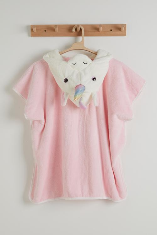 Unicorn hood towel - pink