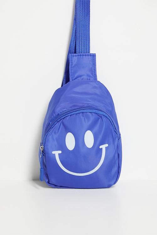 Smiley face crossbody bag - navy