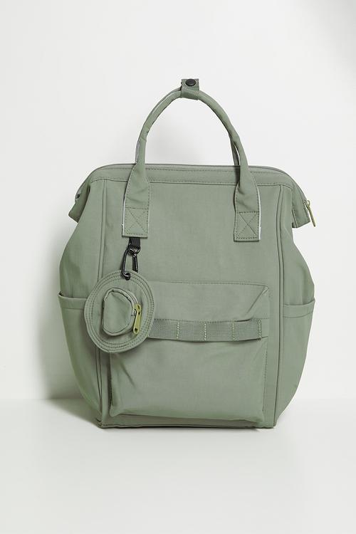 Multi-compartment diaper backpack - olive