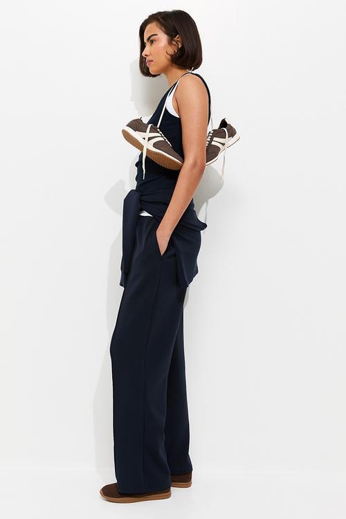 Premium wide leg jogger - navy
